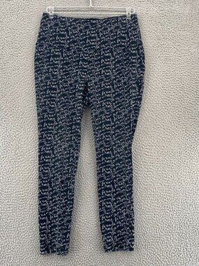 Chicos Pants Womens 1 US 8 Black Zenergy So Slimming Scripted Leggings Pull On